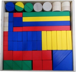 Children's tabletop wooden construction set BUILDER - 65 elements