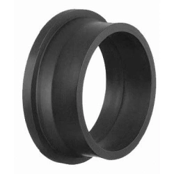 Shortened polyethylene gas flange sleeve under flange