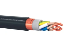 Power cables for voltage from 0,66 to 1 kV with insulation and sheathing made of PVC and polymer composition not containing halo