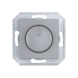CADUCEUS ALING PRESTIGE Flush-mounted rotary push dimmer switch 40-400VA, 230VAC, 50 Hz, silver, art. no. 60173.2. 60173.