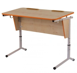 Pupil's two-seat adjustable table with sloping table top SU-5R, 4-6g.