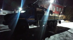 Special purpose vehicle with hydraulic loading crane of KMA type on the base of URAL 4320 and its modifications U0K00N-4L120
