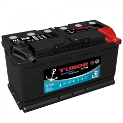 Accumulator battery starter lead-acid TUBOR AQUATECH STANDART 6ST-90.1(0) VL