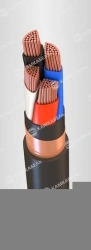 Power cable with copper conductors, insulation made of polyvinylchloride plasticate of reduced fire hazard, for rated alternatin