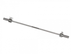 MB-BarM50-1400L Chrome-plated barbell, length - 1400 mm, smooth bushing - 50 mm, lock with breakable stopper, load up to 150 kg,