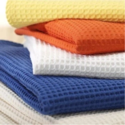 Towels of cotton waffle fabrics with "Anastasia" trade mark