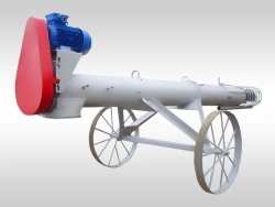 Stationary screw conveyor for grain transportation