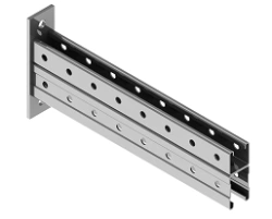 Reinforced console SMO 41x61x41x2,5D-000, with overall dimensions from 41x102x150 mm to 41x102x950 mm, metal thickness 2,5 mm, s