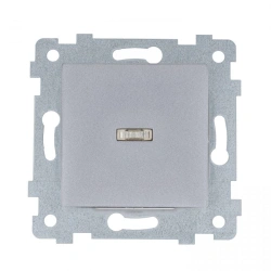 "MARIA" Single-key switch mechanism with light-ind. C110-438 "aluminium"