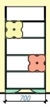 Shelving unit "Flowers". Size (w x d x h): 700x420x1400mm. (Furniture for kindergartens brand "Interior" series "TDI Kids")