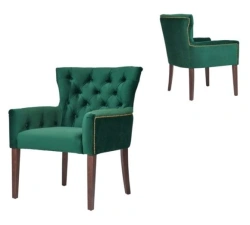 Byron armchair upholstered on wooden legs with armrests