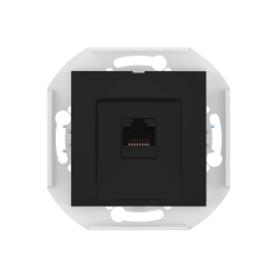 CADUCEUS ALING PRESTIGE Flush-mounted computer socket with Keystone RJ45 8P8C cat.6 UTP module, black (soft touch), art.