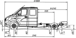 Chassis GAZelle NEXT, Modification A22R35, Dual fuel engine (petrol/gas LPG) Euro-5, N1
