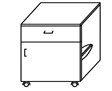 Swinging pedestal with drawer and door TP-5