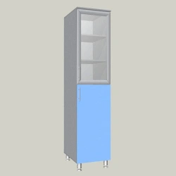 General purpose cupboard with glass door in frame profile model MSHRU-6