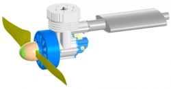 Propeller motor group for UAV based on 28 cm3 2.94 kW M-8 single-cylinder calibre 2.94 kW engine with flight altitude not more t