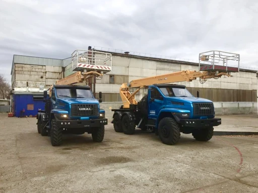 Electric Aerial Work Platform PSS-131.22E on Ural 4320-1151 Chassis