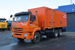 Vehicle for explosives, UZST brand, type UZST04, modification 586B-10 on KAMAZ 65115-A5, 65115-50, 65115-RR, 6511 chassis.