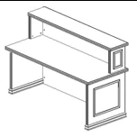 Issuing desk straight module of Classic series 1500x770x1150 mm