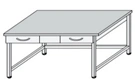 Utility metal table on metal frame with 2 suspended metal drawers SP-7(m)
