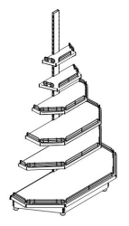 Shelving unit of the fourth type, end ST4-T