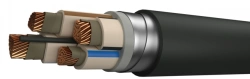 Fire-resistant, flame-retardant power cables with insulation and sheathing made of halogen-free polymer compositions.