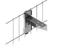 Bracket of mesh fence SNKK-000, with overall dimensions 60x160 mm, with metal thickness from 1,5 mm to 3,0 mm, steel, galvanised
