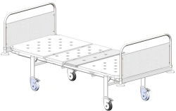 KF3-01-"MSC" (MSC-1103D) - Functional bed, on wheels, metal backrests with a decorative insert made of light fibreboard, bed - s