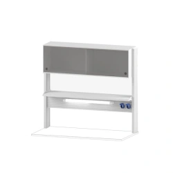 Technological shelving unit with 360 mm cupboard for wall table 1200 TSPSh-36