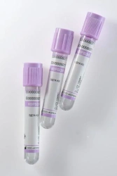 Venous blood vacuum tubes KORVAY with EDTA K3, glass, Size: 13*75 mm; vacuum volume: 2.5 ml