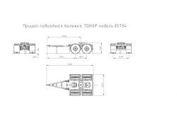 Rolling trolley trailer model Tonar 85794 with axles manufactured by TONAR models: 20883, 1342
