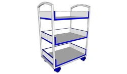 Metal library trolley
