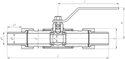 Stainless steel ALSO stainless steel ball valve STUFFED REDUCED with all-welded body KSH.SH.020.40-03