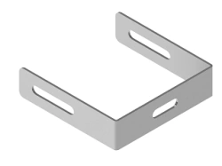 Fastening bracket for power supply stand SPPSK, with overall dimensions 116x115 mm, metal thickness 2,0 mm, galvanised steel