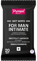 PREMIAL Wet wipes for intimate hygiene, men with sage extract 1/20/24