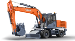 Single-bucket wheeled excavator WX 200 with diesel engine YAMZ 53646