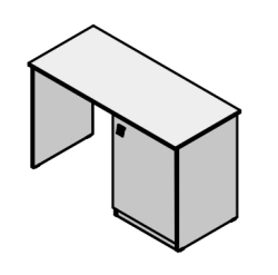 Straight table with drawer under the fridge