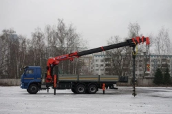 Special purpose vehicle with KMA type hydraulic loading crane on the basis of KAMAZ 65117 and its modifications 64K33G-LA