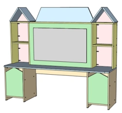 Speech therapy table with mirror, without lamp