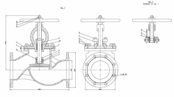 Shut-off flange bore valve with indicator DN 150 PN 10 series 458 (KMIA.491125.005-03)