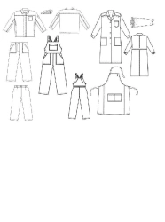 Women's suit (jacket, trousers, including headgear) for protection against acid solutions of protection classes 2, 3 and alkalin