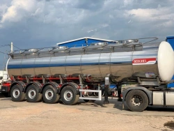Four-axle tank semi-trailer, load-bearing construction, commercial name BERGHEL 9116P4, type 9116P4, swept bogie sh