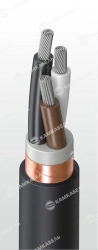 Power cable with aluminium conductors, insulation made of polyvinylchloride plasticate of reduced fire hazard, for rated voltage
