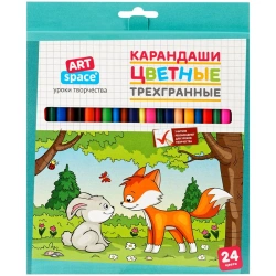 Coloured pencils Artspace "Forest Dwellers" 24 colours, three-edge, sharpened, cardboard. pack. Europodweight
