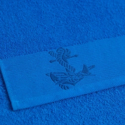 Terry towel type D (D1, D2, D3) with the pattern "Anchor" of cotton terry smoothly dyed fabric art. 1153