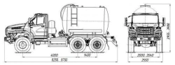 Vacuum tanker truck MV 4680M3 on chassis Ural 5557-4551-78, 5557-4551-80, 5557-4551-82