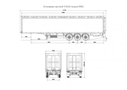 Semi-trailer-cargo mod. Tonar 98882 with axles of TONAR production models 90422, 90431