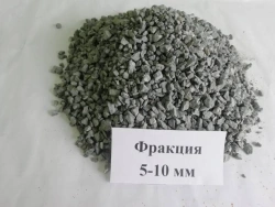 Crushed stone of dense rocks for construction works in fractions from 5 to 10 mm.