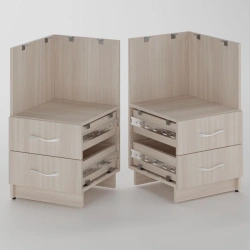Built-in worktop cabinet with 1 niche and two drawers