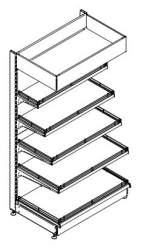 Shelving unit of the fourth type, one-sided, straight (wall-mounted) ST4-P